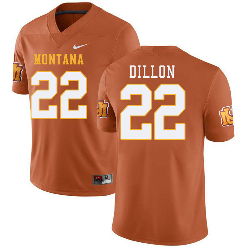 Montana Grizzlies #22 Terry Dillon College Football Jerseys Stitched Sale-Throwback